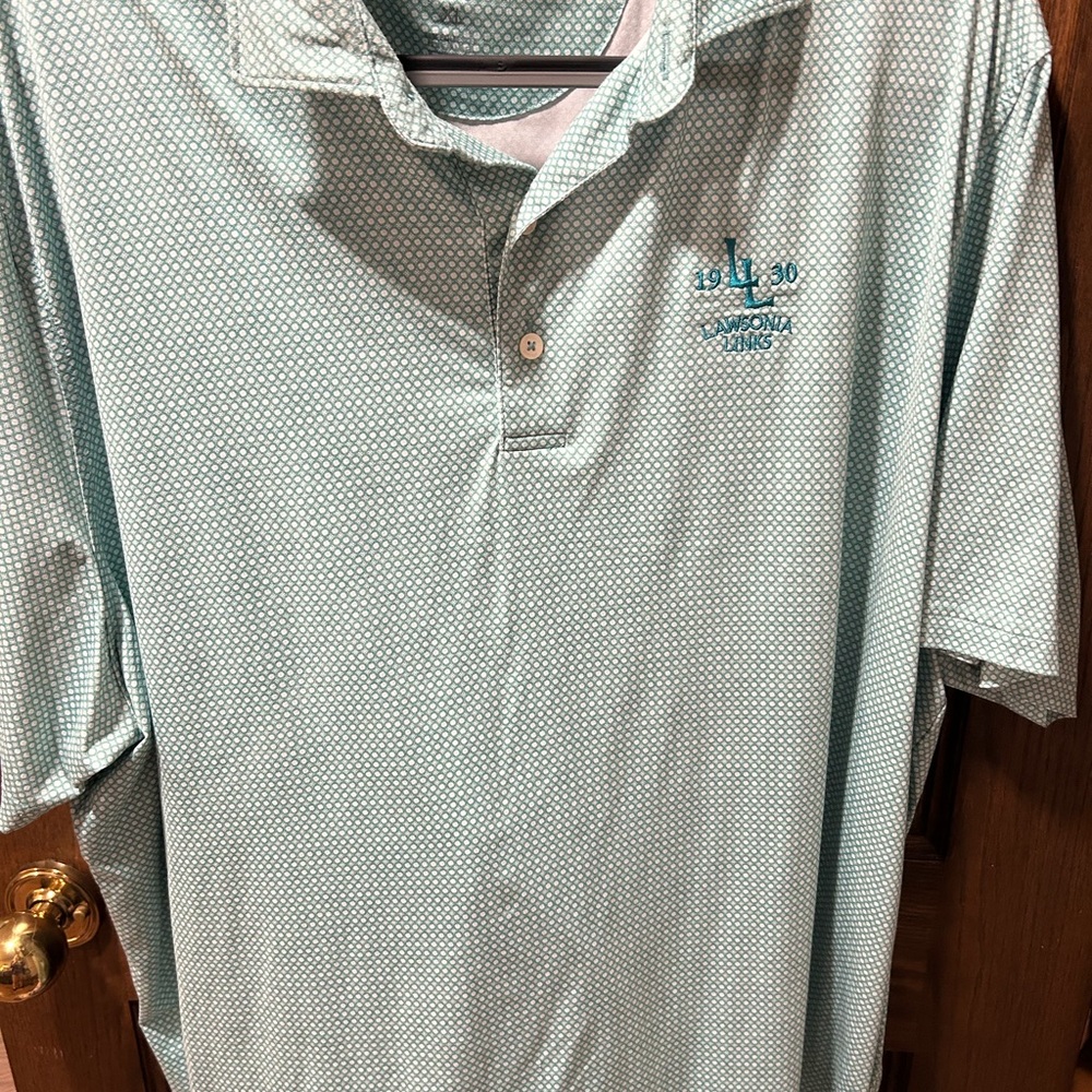 Johnny O Aqua Patterned Polo Shirt
